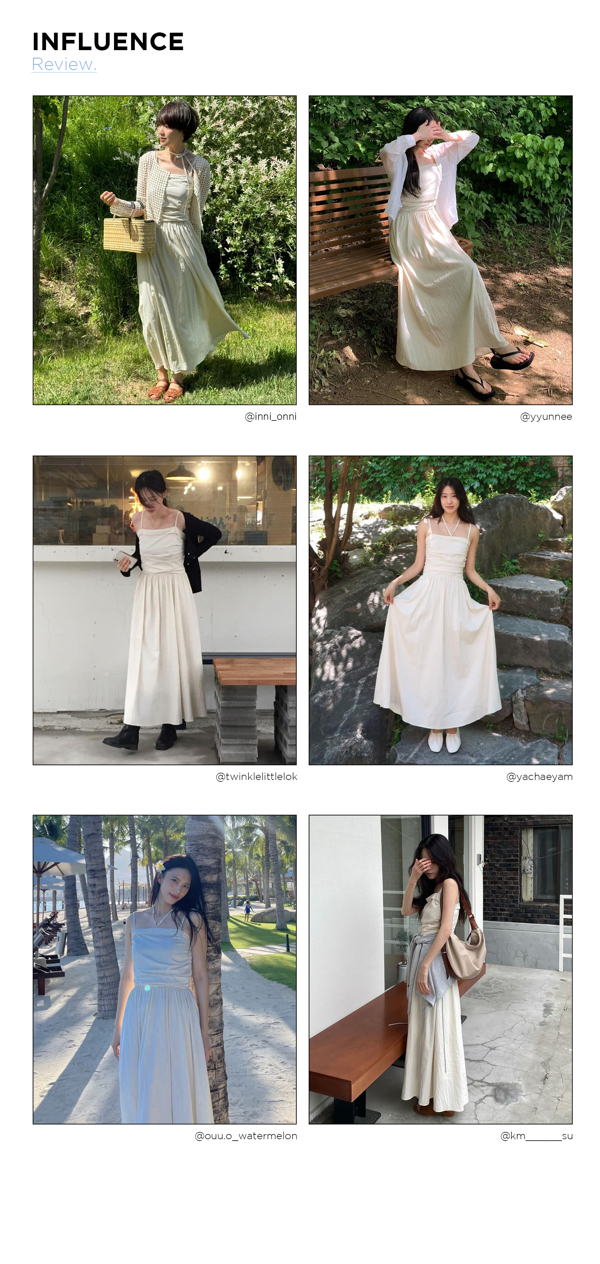 ADAUL] Jelli shirring choker long dress - ivory